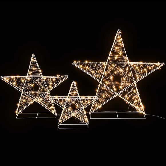 NNEDSZ 3 PCS Christmas Lights 900 LED Fairy Light Star Decorations Jingle Jollys