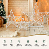 NNEDSZ 3 PCS Christmas Lights 900 LED Fairy Light Star Decorations Jingle Jollys