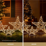 NNEDSZ 3 PCS Christmas Lights 900 LED Fairy Light Star Decorations Jingle Jollys