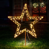 NNEDSZ 100 LED Christmas Lights Fairy Light Ground Star Garden Decoration Jingle Jollys