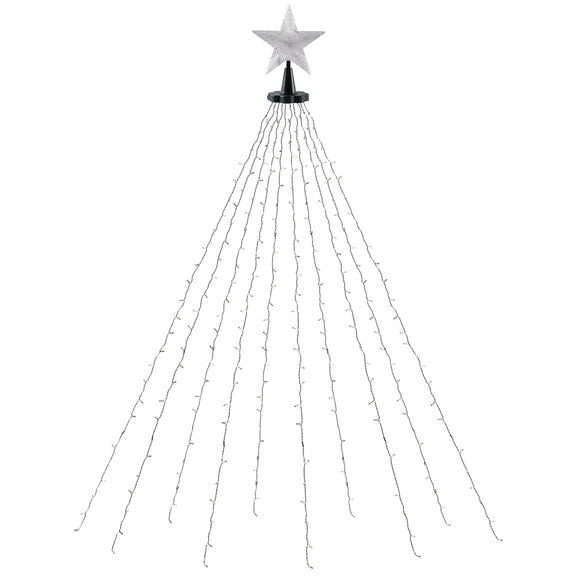 NNEDSZ Jingle Jollys 2.5M Christmas Lights Waterfall String Light 300 LED Star Topper