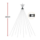 NNEDSZ Jingle Jollys 2.5M Christmas Lights Waterfall String Light 300 LED Star Topper