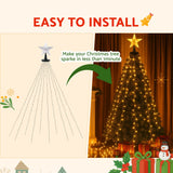 NNEDSZ Jingle Jollys 2.5M Christmas Lights Waterfall String Light 300 LED Star Topper