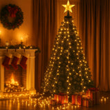 NNEDSZ Jingle Jollys 2.5M Christmas Lights Waterfall String Light 300 LED Star Topper