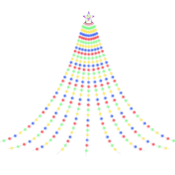 NNEDSZ Jingle Jollys 3.8M Christmas Lights Waterfall String Light 340 LED