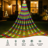 NNEDSZ Jingle Jollys 3.8M Christmas Lights Waterfall String Light 340 LED