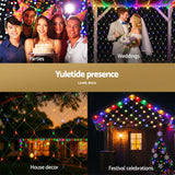 NNEDSZ Jingle Jollys Christmas Lights 5Mx3M Net String Light 600 LED Colourful Beads