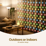 NNEDSZ Jingle Jollys Christmas Lights 5Mx3M Net String Light 600 LED Colourful Beads