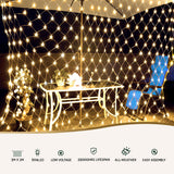 NNEDSZ 2Mx3M Christmas Lights Net String Light Decorations Warm 504 LED Jingle Jollys