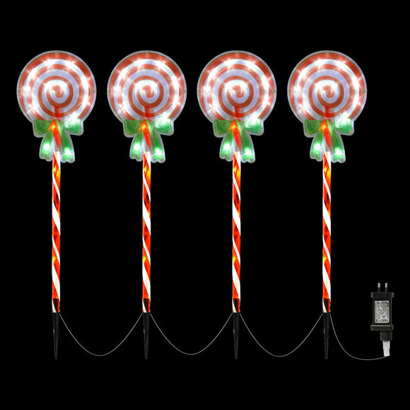 NNEDSZ 4 PCS Christmas Lights Path Ground Light Garden Decorations 68 LED Jingle Jollys