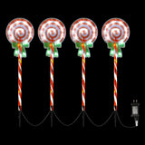 NNEDSZ 4 PCS Christmas Lights Path Ground Light Garden Decorations 68 LED Jingle Jollys