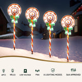 NNEDSZ 4 PCS Christmas Lights Path Ground Light Garden Decorations 68 LED Jingle Jollys