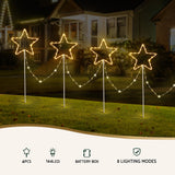 NNEDSZ Jingle Jollys 4 PCS Christmas Lights Path Ground Light Garden Decorations 144 LED
