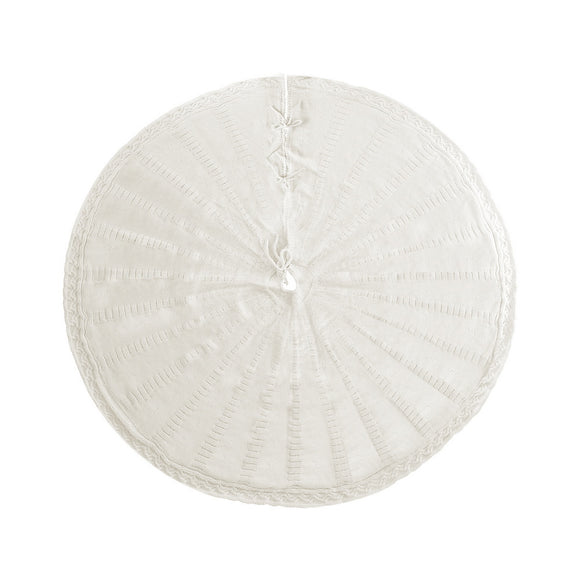 NNEDSZ Jingle Jollys Christmas Tree Skirt 90cm Knitted Fabric Xmas Ornament Decor Beige