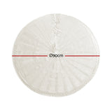 NNEDSZ Jingle Jollys Christmas Tree Skirt 90cm Knitted Fabric Xmas Ornament Decor Beige