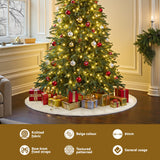 NNEDSZ Jingle Jollys Christmas Tree Skirt 90cm Knitted Fabric Xmas Ornament Decor Beige