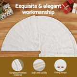 NNEDSZ Jingle Jollys Christmas Tree Skirt 90cm Knitted Fabric Xmas Ornament Decor Beige