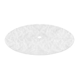 NNEDSZ Jingle Jollys Christmas Tree Skirt 120cm Plush Xmas Fluffy Ornaments Decor White