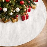NNEDSZ Jingle Jollys Christmas Tree Skirt 120cm Plush Xmas Fluffy Ornaments Decor White