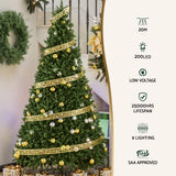 NNEDSZ Jingle Jollys 20M Christmas Lights Fairy Ribbon Light 200 LED Xmas Decor Golden