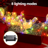 NNEDSZ Jingle Jollys 20M Christmas Lights Fairy Ribbon Light 200 LED Xmas Decor Golden