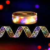NNEDSZ Jingle Jollys 20M Christmas Lights Fairy Ribbon Light 200 LED Xmas Decor Golden