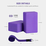 NNEOBA Yoga Block and Strap Set Soft Non-Slip Foam