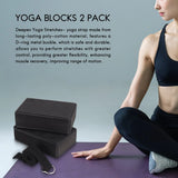 NNETM Yoga Block and Strap Set Non-Slip Foam Stretching (Black)