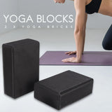 NNETM Yoga Block and Strap Set Non-Slip Foam Stretching (Black)
