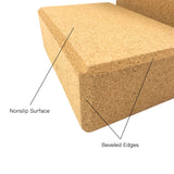 NNETM Yoga Blocks Set with Cork Blocks and Stretching Strap (Beige)
