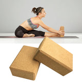 NNETM Yoga Blocks Set with Cork Blocks and Stretching Strap (Beige)