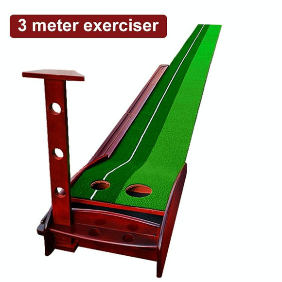 3M Golf Solid Wood Putter Trainer Practice Set Training Mat-1922443428982034433