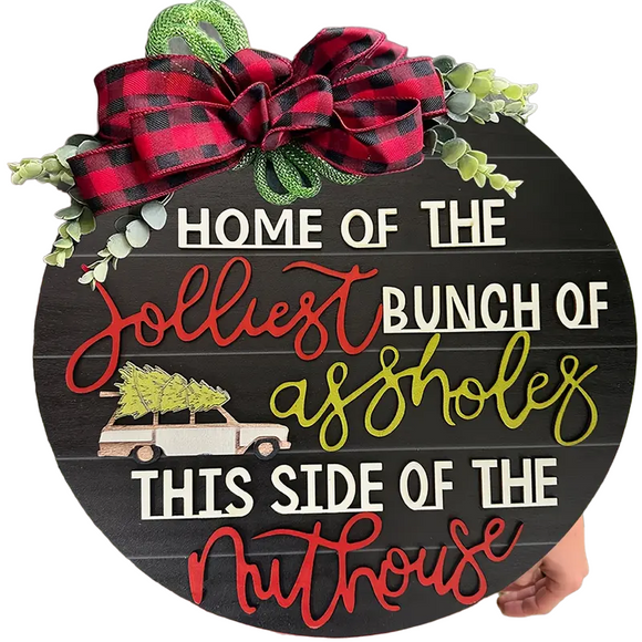 NNETM Festive 3D Christmas Door Sign