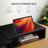 NNETM Adjustable Dual Monitor Stand with Storage (2-Slot)