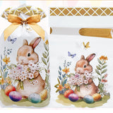 NNETM 50-Pack Easter Bunny Gift Bags with Ribbons