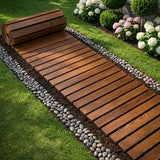 144-Inch Roll-Up Wooden Garden Walkway