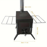 NNETM Portable Wood Burning Tent Stove - Black