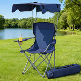 NNETM Folding Camping Chair with Canopy Lightweight Outdoor Seat