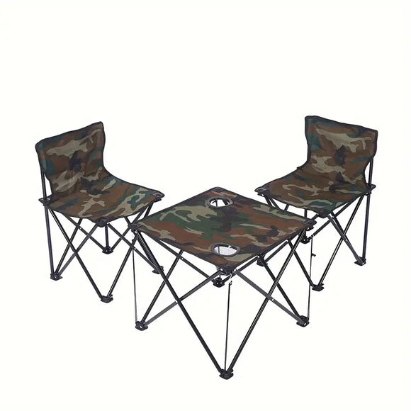 NNETM 3 pcs Portable Outdoor Camping Table and Chair Set