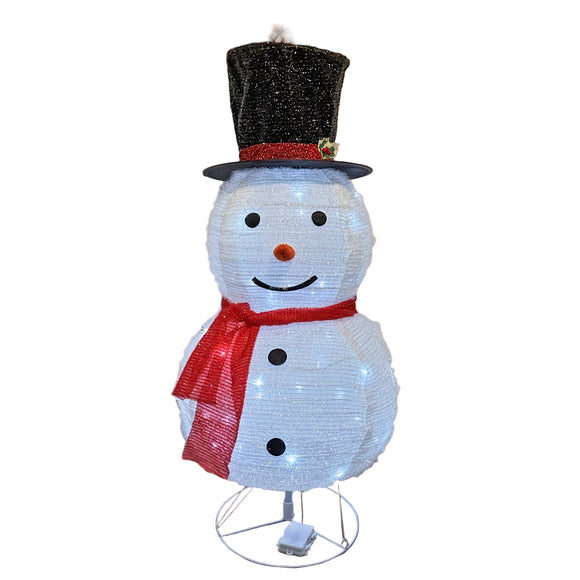 NNETM Lighted Christmas Snowman Decoration with Hat and Scarf