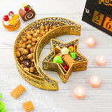 NNETM 2pcs Ramadan Iron Serving Trays Set for Desserts
