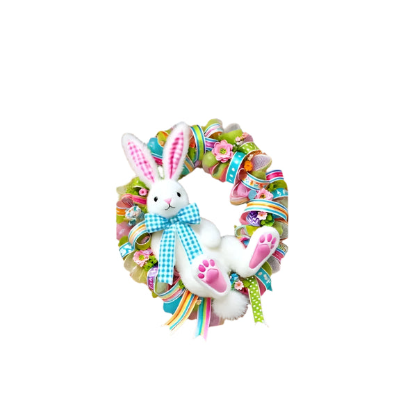 NNETM Easter Bunny Wreath Indoor/Outdoor Decorative Door Hanging