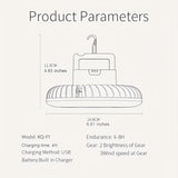 NNETM Camping Fan Light with Hook, Magnet & USB