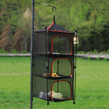 NNETM 3-Tier Camping Storage Net Foldable Hanging Rack
