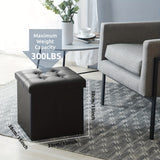 NNETM Storage Faux Leather Folding Stool