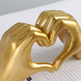 NNETM Heart Gesture Resin Statue for Home & Office Decor