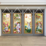 NNETM 4pcs Easter Decorative Flags Set for Yard and Porch