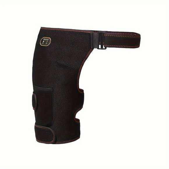 NNETM USB-Powered Heated Hip & Thigh Support Brace with Vibration Massage(Black)