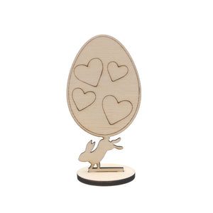 NNETM 18-Piece Wooden Easter Egg DIY Decoration Set