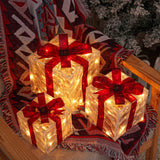 3pcs Christmas Gift Box Lights Transparent Decorative Boxes